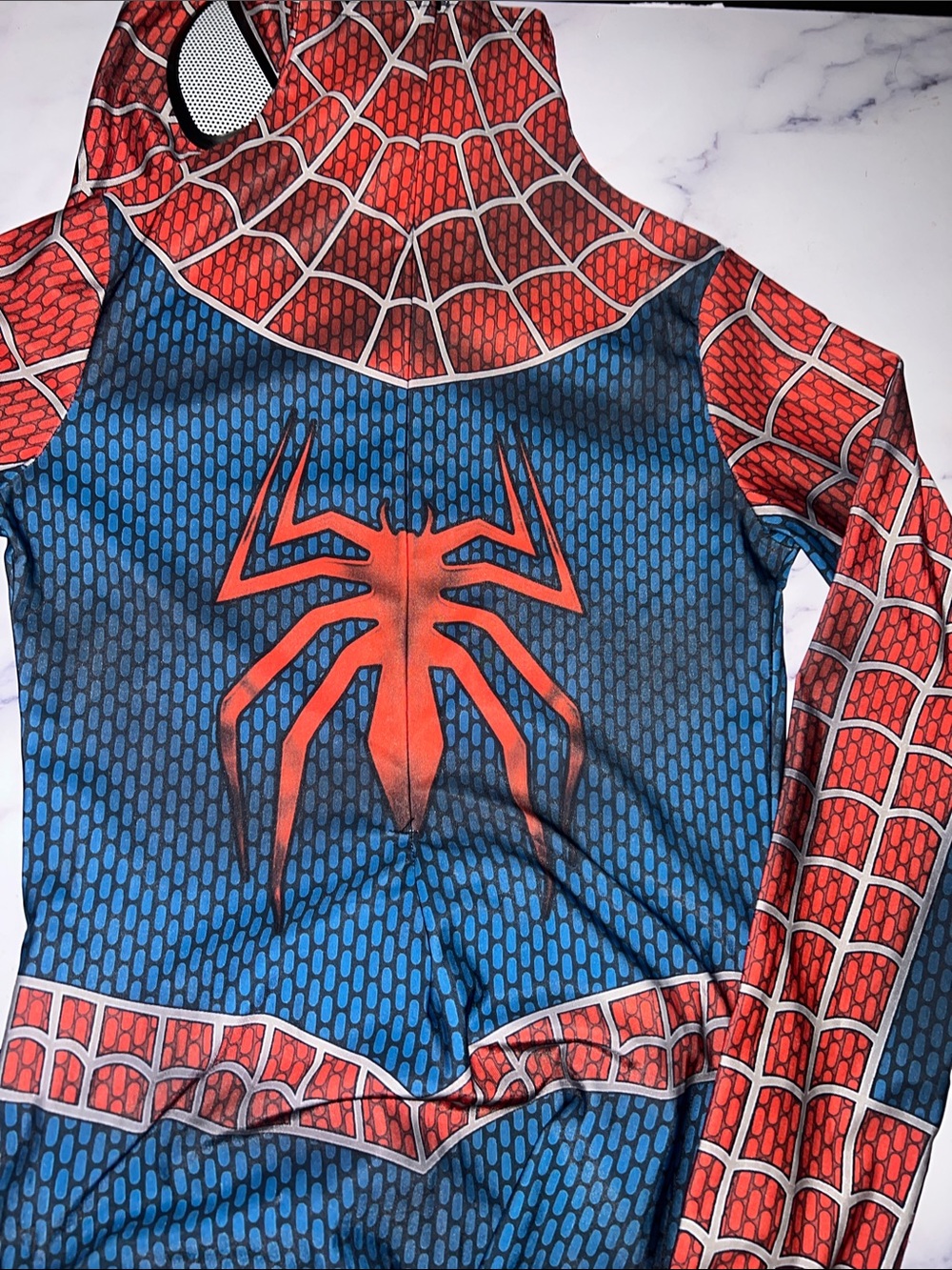 I Mens Spider-Inspired Red & Blue Face Mask Costume Set Spider-Man large - Picture 13 of 15